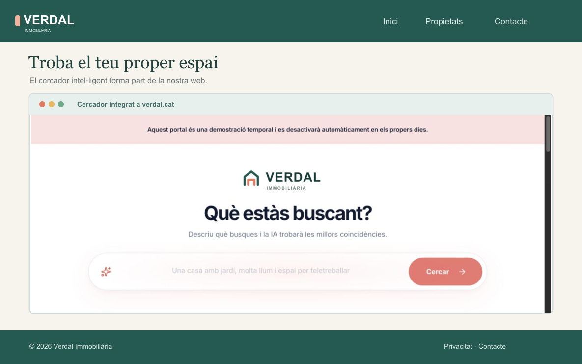 Portal immobiliari integrat dins un apartat de la web d’iMMS